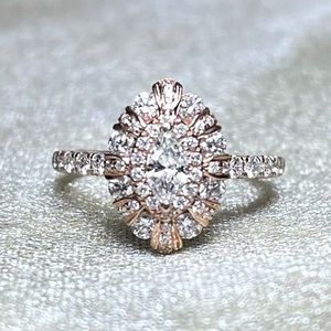 14k Rose Gold 1 Ct Diamond Engagement Ring